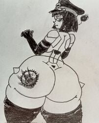 billyfutureboy huge_ass robot_commander_(bingbingzi) shortstack thick_thighs wide_hips