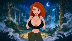 ai_generated crop_top huge_breasts kim_possible kimberly_ann_possible looking_at_viewer pants ready_for_sex