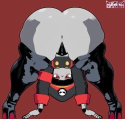 3d bent_over huge_ass lewdssonk nekomathas robot_commander_(bingbingzi) shortstack thick_thighs