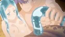 1boy 1girl 1girls 2020 20s age_difference animated animated_gif aqua_eyes aqua_hair blunt_ends blush breasts brown_eyes censored clam_girl clam_shell collarbone colored_eyelashes female fish_girl hamaguri_(shikkoku_no_shaga) heian husband_and_wife interspecies long_hair manji_(shikkoku_no_shaga) moaning monster_girl muscular muscular_male night nipples older_male_and_younger_female one_eye_closed outdoors pale_skin parted_bangs purple_hair sex shell shikkoku_no_shaga shikkoku_no_shaga_the_animation size_difference slime_(substance) small_breasts tagme tall_male tentacle_on_penis tentacle_sex tentacles tentacles_on_male