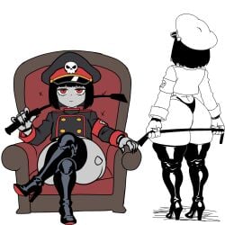 crossed_legs huge_ass robot_commander_(bingbingzi) shortstack thick_thighs wide_hips