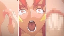 1boy 1girl 1girls 2020 20s animated animated_gif blonde_hair bouncing_breasts breasts censored cow_girl dark-skinned_female dark_skin female female_minotaur gigantic_breasts heian hetero horns interspecies kurenai_(shikkoku_no_shaga) large_breasts long_hair minotaur miyakobito_(shikkoku_no_shaga) monster monster_girl multicolored_hair nipples nude penis pussy pussy_juice red_eyes red_hair satyr sex shikkoku_no_shaga shikkoku_no_shaga_the_animation sidelocks size_difference streaked_hair tagme tall_female tears thick_eyebrows