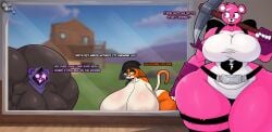 3girls anthro ass ass_bigger_than_head ass_bigger_than_torso bent_over big_ass big_breasts bottom_heavy breasts breasts_bigger_than_head bubble_butt busty cuddle_team_leader dialogue fat_ass feline female female_only fortnite furry furry_only hat huge_ass huge_breasts hyper hyper_ass jacky_arts large_ass large_breasts massive_ass massive_breasts meow_skulls_(fortnite) nude nude_female pickaxe raven_team_leader tail text thick_ass thick_thighs thunder_thighs ursid wide_hips window