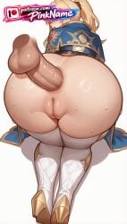 1girl 2026 ai_generated anus artist_name ass blonde_hair butthole cock dick erection exposed_anus genshin_impact hi_res high_quality highres jean_(genshin_impact) otoko_no_ko patreon patreon_username penis perineum pinkname precum sweat testicles tight_anus uncensored watermark