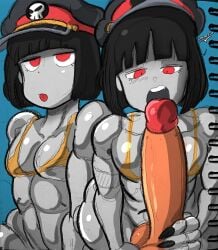 bikini ceegee fellatio handjob huge_cock robot_commander_(bingbingzi) shortstack