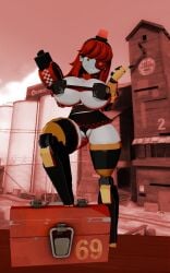 3d areola_slip cameltoe cheeseboi huge_breasts mimi_sentry thick_thighs