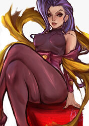 1girls ass breasts crossed_legs female female_only orionm rose_(street_fighter) sitting small_breasts solo street_fighter