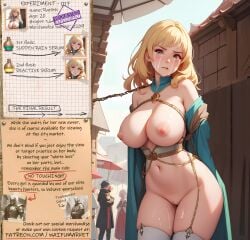 ai_generated anime beautiful big_breasts big_breasts big_breasts blonde_hair bondage bondage bounty_hunters crying cum cute edited experiment fantasy female fictional market naked nude photoshop requested roleplay slave slavegirl slavery waifu