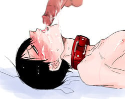 2boys arakita_yasutomo black_hair blush collar cum cum_in_mouth cum_on_body erection facial femboy gay girly male_only multiple_boys nude open_mouth penis tagme yaoi yowamushi_pedal