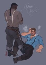 2boys arm_hair aroused arthur_morgan beard beard_stubble beefy blush blush body_hair bondage boner boots bulge_through_clothing cbt charles_smith clothed cock cock_and_ball_torture cock_and_balls_torture color degradation dominant_male english_text erection erection_under_clothes facial_hair gay humiliation interracial legs_apart legs_spread male/male male_only masochism moaning moaning_in_pleasure mocking moustache muscular muscular_male native_american native_american_male no_visible_genitalia one_eye_closed panting penis red_dead_redemption_(series) red_dead_redemption_2 severeni shoes shoes_on stepping stepping_on_male stepping_on_penis submissive_male suggestive tenting tremble_spikes unimpressed yaoi