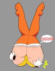 ass ass_focus ass_grab asshole_visible_through_clothes groping legs legs_up mario_(series) orange_panties panties princess_daisy thick_thighs thighhighs