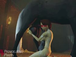 3d 3d_animation animated auburn_hair busty female female_focus horse hourglass_figure lara_croft lara_croft_(classic) penis provocative_pixels sex stable tagme tomb_raider video wide_hips