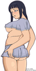 1girls ass blush breasts el_shaka female female_only from_behind human hyuuga_hinata naruto solo ssjdubby tagme