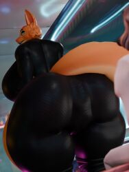 3d abs anthro ass big_breasts big_butt black_bodysuit black_clothing black_skinsuit bodysuit breasts canid canine clothing diane_foxington digital_media_(artwork) dreamworks eyebrow_piercing facial_piercing female fox fur green_eyes hi_res huge_breasts huge_butt hyper hyper_butt jigjig jumpsuit mammal multicolored_body multicolored_fur muscular muscular_female orange_body orange_fur piercing pose skinsuit smile solo the_bad_guys thick_thighs tight_clothing wide_hips