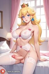 1futa ai_generated big_balls big_penis blonde_female blonde_hair bottom_heavy crown curvy curvy_figure dress dress_lift fit fit_futanari futa_only futanari game_character huge_ass huge_balls huge_breasts huge_butt huge_cock hyper hyper_penis looking_at_viewer mario_(series) newgenai open_mouth penis_to_the_knees pov_eye_contact princess princess_peach solo solo_focus solo_futa super_mario_bros. thick thick_ass thick_legs thick_penis thick_thighs voluptuous voluptuous_futanari