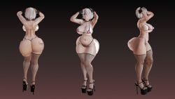 3d armpits big_ass big_breasts bimbo bob_cut butt_tattoo choker earrings fake_ass fake_breasts fake_butt fishnet_stockings fishnets hair_ornament high_heels honey_select hoop_earrings ihateasuka illusion_soft implants long_nails micro_bikini nier:_automata pawg platform_footwear platform_heels pubic_hair pubic_hair_peek short_hair simple_background studio_neo tattoo_on_ass tattoo_on_butt white_hair yorha_2b