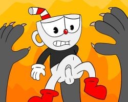 bulge cuphead cuphead_(game) fucked fucking gay lewdboiart_(artist) non-human non-human_only penis stomach_bulge tagme the_devil_(cuphead) toony