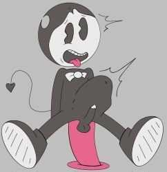 bendy_and_the_ink_machine bendy_the_dancing_demon bulge dildo lewdboiart_(artist) male_only penis small_penis stomach_bulge tongue_out