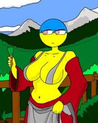 1girls big_breasts breasts carpathia countryhumans countryhumans_girl female female_focus female_only mountain_background mountains ukraine_(countryhumans)