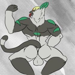 1boy anthro ass daikuhiroshiama furry male male_only nintendo passimian pokémon_(species) pokemon pokemon_sm presenting solo testicles video_games