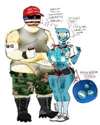 1boy 1girls argentina_(countryhumans) aroused beer bigger_male blonde_hair blush blushing body_hair boots booty_shorts breast_grab bulge camo camo_print clothing countryhumans countryhumans_girl dirty_clothing english_text grabbing_breasts grabbing_from_behind gronch0 hairy_male holding_drink holding_object hourglass_figure maga_hat make_america_great_again maledom messy_linework military_boots nervous nervous_female overweight overweight_male ovulating ovulation ovum ovum_with_flag ovum_with_heart parody poking_belly poking_with_penis politics precum precum_drip self_upload shorts simple_background sketchy slightly_chubby_female smaller_female soccer_uniform submissive_female sunglasses sweaty sweaty_clothes taller_male tattoo text underwear_bulge united_states_of_america_(countryhumans) womb_stimulation x-ray