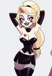 ai_generated charlie_morningstar_(hazbin_hotel) crush_(hex_girls) daphne_blake hazbin_hotel hex_girls latex lipstick scooby-doo