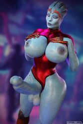 1futa 3d alien asari asari_futanari balls big_breasts blue_skin breasts enormous_penis erection futa_only futanari huge_breasts huge_cock mass_effect massive_penis penis samara shadowboxer solo