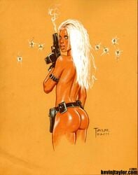 dark-skinned_female dark_skin female kevin_j_taylor weapon