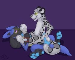 anthro balls barefoot blue_penis blue_tongue bottomless erection foot_lick furry furry_only glowing_eyes hypnotic_eyes kaa_eyes licking lucario lying_down mind_control mobile_size nintendo no_link nude penis pokemon pokemon_(species) reupload sitting smile