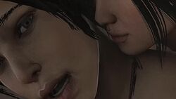 2girls 3d anilingus animated artist_request bob_cut breast_grab lara_croft lara_croft_(survivor) licking mind_break no_sound oral samantha_nishimura short_hair tomb_raider video