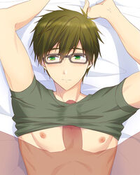 2boys eyewear free! funikurikurara gay glasses male_only multiple_boys paizuri paizuri_under_clothes pecjob penis tachibana_makoto yaoi