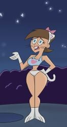 aged_up artist_request big_ass big_breasts blue_eyes brown_hair genderswap_(mtf) large_ass large_breasts nickelodeon night rule_63 the_fairly_oddparents thick_thighs timantha timmy_turner wide_hips