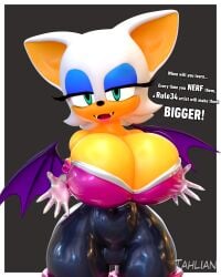 1girls 3d 3d_model anthro bat big_breasts bodysuit breasts busty chiropteran cleavage dialogue female female_only huge_breasts kabalmystic large_breasts latex looking_at_viewer massive_breasts mobian mobian_(species) mobian_bat png rouge_the_bat rouge_the_bat_(kabalmystic) sega solo sonic_(series) sonic_adventure_2 sonic_the_hedgehog_(series) tahlian talking_to_viewer text thick_thighs wide_hips wings