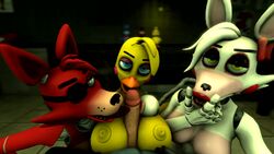 3d animated animatronic anthro areolae avian beak black_nose blue_eyes blush_stickers breasts canine derpyduck eye_patch eyelashes eyeshadow faceless_male female five_nights_at_freddy's five_nights_at_freddy's_2 foursome foxy_(fnaf) fuck_nights_at_frederika's genderswap_(mtf) human large_breasts lipstick machine male mangle_(fnaf) mp4 nipples no_sound paizuri penis red_lipstick robot robot_girl rule_63 straight toy_chica_(fnaf) video white_hair yellow_body yellow_eyes yellow_nipples