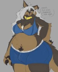 anthro bbw big_breasts breasts bulge cleavage furry futanari huge_breasts kibblesyourbits overweight penis tagme thick_thighs wide_hips