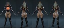 3d armor big_ass big_breasts brown_eyes chaunguyen eclipse_series female female_focus female_only league_of_legends leona_(league_of_legends) muscular_female riot_games solar_eclipse_leona solo solo_female solo_focus white_hair