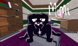 black_fur cum_inside exausted furry laying_down mimi_(piggy) mole oiled_skin piggy_(game)