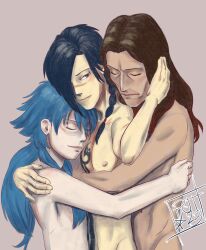 aoba_seragaki dramatical_murder koujaku long_hair mink_(dramatical_murder) no_visible_genitalia tagme yaoi