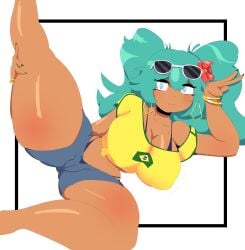 1girls ass big_ass big_breasts big_thighs brazil brazilian brazilian_female brazilian_miku breasts butt cyan_eyes cyan_hair female female_only gigantic_ass gigantic_thighs hatsune_miku huge_ass huge_breasts huge_thighs latin_american_hatsune_miku_(meme) long_hair looking_at_viewer shirt shorts solo tagme tan tan_body thick_hips thick_thighs thighs thong twintails twurtle vocaloid yellow_shirt