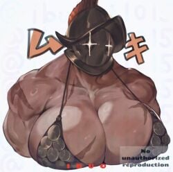 big_breasts helmet huge_breasts ibuo muscular_female