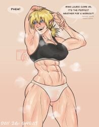 hellsing hellsing_ultimate muscular seras_victoria sweat vampire white_panties