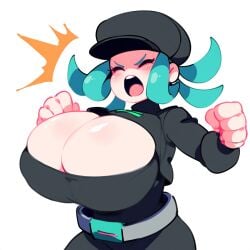 1girls ai_generated breasts_bigger_than_head female green_hair grunt huge_breasts mullon novelai pokemon pokemon_sm team_rainbow_rocket team_rainbow_rocket_grunt_(female) team_rocket