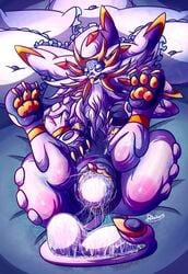 1girls anus ass bed birth blue_eyes breasts claws clitoris egg egg_laying feline female furry lactation legs_up licking_lips lion milk nintendo nipples patohoro paws pillow pokémon_(species) pokemon pokemon_sm pregnant pussy pussy_juice solgaleo solo squirting tail tongue wet