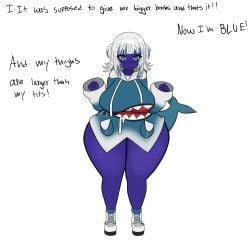 big_ass big_breasts blueberry_inflation breasts bubble_butt female furry gawr_gura huge_ass huge_breasts inflation lasagnainfl tagme thick_thighs wide_hips