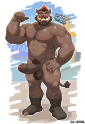 1boy 5_fingers 5_toes abs anthro anthro_only armpit armpit_hair armpits ball_tuft balls ballsack bara bara_tits barazoku barely_clothed beard belly biceps boar body_fur body_hair boner brown_body brown_fur brown_hair brown_skin chest_hair cock completely_naked completely_naked_male completely_nude completely_nude_male dyed_hair ear_piercing earrings erect erect_penis erection estper fangs forearm_hair foreskin furry furry_male furry_only gloves hair hairy hairy_armpits hairy_arms hairy_balls hairy_chest hairy_legs hairy_male hand_gesture hand_on_hip happy_trail hi_res hog horgan_(estper) humanoid humanoid_genitalia humanoid_penis large_pecs large_pectorals male male_focus male_only musclegut muscles muscular muscular_arms muscular_legs muscular_male muscular_thighs nipples nude nude_anthro nude_male orange_hair pecs pectorals penis pubic_hair raised_eyebrow shirt simple_background smile smiling smiling_at_viewer socks socks_only solo solo_focus solo_furry solo_male suina sus_(pig) sweat sweatdrop sweating sweaty sweaty_body tail tank_top thick_arms thick_eyebrows toe torn_clothes torn_clothing torn_socks vein veins veiny veiny_penis wild_boar yellow_eyes