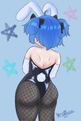 bunny_costume bunnygirl_outfit femboy fishnets leggings midriff yatsmochi yatsmugi_(yatsmochi)