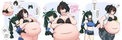 2females 2girls belly belly_button big_belly_bulge bikini black_bikini black_hair black_hair_female chubby chubby_female exposed_belly exposed_belly_button exposed_fat_belly fat fat_female fat_girl fat_woman female female_focus female_only hoyoverse light-skinned_female light_skin mihoyo mihoyo_technology_(shanghai)_co._ltd. new_eridu_public_security qingyi_(zenless_zone_zero) thick_thighs thighs weight_gain zenless_zone_zero zhu_yuan zzz