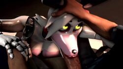 3d animated animatronic anthro areolae black_nose breasts canine cum cum_in_mouth cum_in_throat cum_inside cum_string deep_throat deepthroat duo eyelashes faceless_male fellatio female five_nights_at_freddy's five_nights_at_freddy's_2 fox glowing_eyes gulp head_grab human human_on_anthro human_on_robot irrumatio large_breasts lipstick long_ears loop machine male mangle_(fnaf) nipples ohgodwhy oral oral_sex penis red_lipstick robot robot_girl sound straight swallowing_cum swallowing_sounds technophilia throat_fuck throat_noise video yellow_eyes