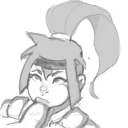 ashe_(megaman_zx) fellatio female jumbogumbo mega_man mega_man_zx monochrome oral