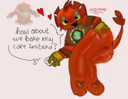 1boy 1femboy 4_ears anus artist_logo artist_name artist_request ass balls bellowfish body_bag bowl_body brown_eyelids brown_eyes brown_hands bubble_ass bubble_butt ethereal_monster femboy femboy_medium fish fish_femboy fish_hair_ornament flipaclip flipaclip_(artwork) gold_door gold_hands golden_hands grabbing_ass green_eyes green_hearts_broken grey_background heart heart_paws hearts_paws holding_ass holding_object image_set justcanex light_ass male medium_ass my_singing_monsters object object_insertion paws penis rare_bellowfish red_anus red_balls red_body red_hands red_head red_legs red_penis red_skin red_tail simple_background tan_lips text text_bubble this_make_cake_rare_bellowfish traced traced_art traced_artwork yellow_hands